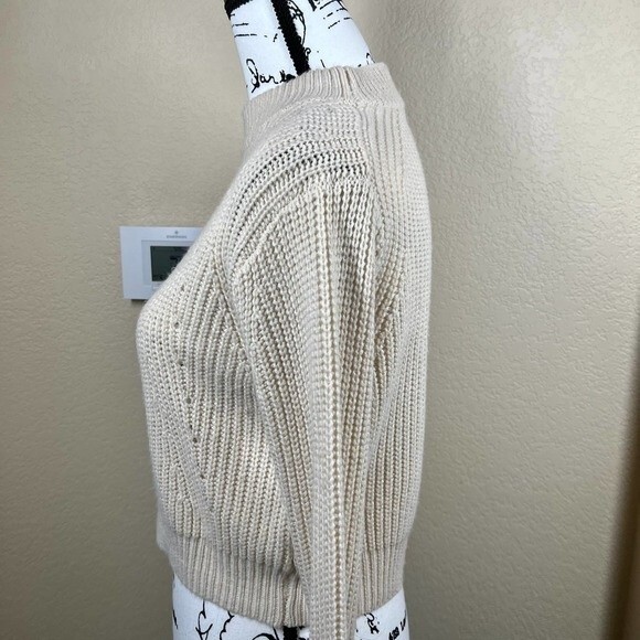 Kendall & Kylie cream sweater women crop knit long sleeve sweater size S - Picture 10 of 12